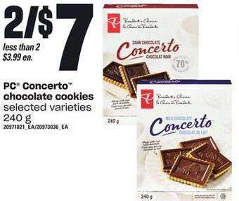 Independent Grocer Pc® concerto™ chocolate cookies, 240 g offer