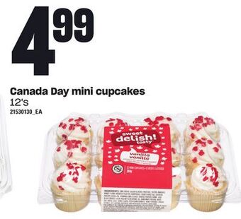 Independent Grocer Canada day mini cupcakes, 12's offer