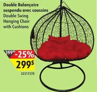 Sushi Shop Double swing hanging chair with cushions offer