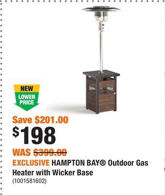 Home Depot Exclusive hampton bay® outdoor gas heater with wicker base offer