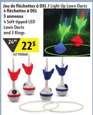 Sushi Shop 4 soft-tipped led lawn darts and 3 rings offer
