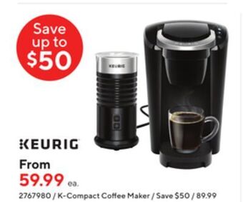 Staples Keurig k-compact coffee maker offer