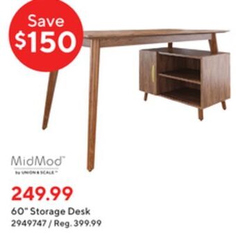 Staples Midmod by union & scale 60 storage desk offer