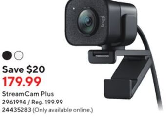 Staples Logitech streamcam plus, graphite offer