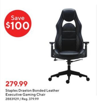 Staples Staples draelon bonded leather executive gaming chair offer