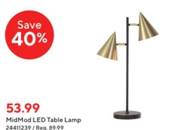Staples Midmod led table lamp offer