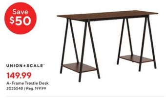 Staples Union & scale a-frame trestle desk offer