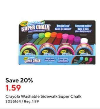 Staples Crayola washable sidewalk super chalk offer