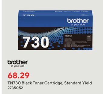 Staples Brother tn730 black toner cartridge, standard yield offer