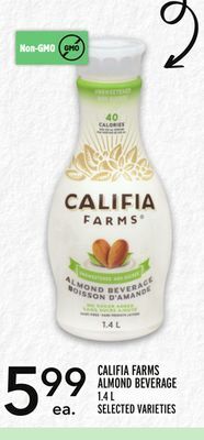 Metro Califia farms almond beverage offer