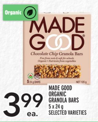 Metro Made good organic granola bars offer