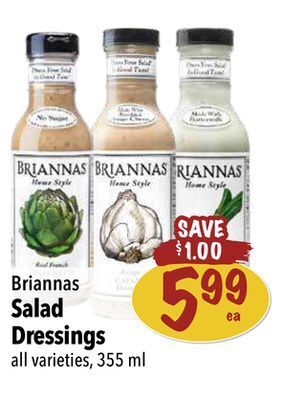 Farm Boy Briannas salad dressings offer