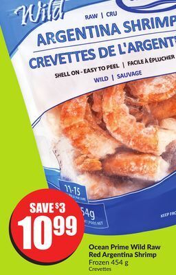 FreshCo Ocean prime wild raw red argentina shrimp frozen 454g offer