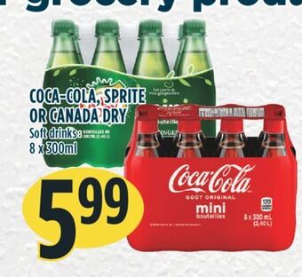 Marché Adonis Coca-cola, sprite or canada dry soft drinks offer