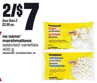 Zehrs Markets No name® marshmallows, 400 g offer