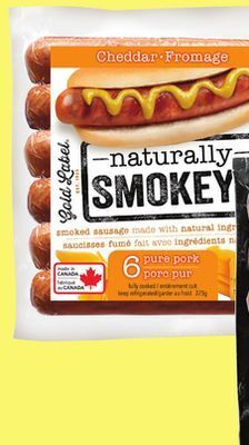 Giant Tiger Gold label cheddar smokeys sausages offer