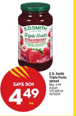Giant Tiger E.d. smith triple fruits spread offer