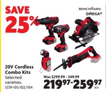 Home Hardware 20v cordless combo kits offer
