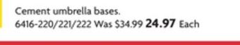 Home Hardware Cement umbrella bases offer