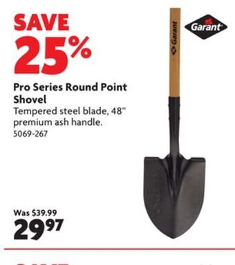 Home Hardware Pro series round point shovel offer