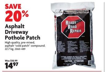 Home Hardware Asphalt driveway pothole patch offer