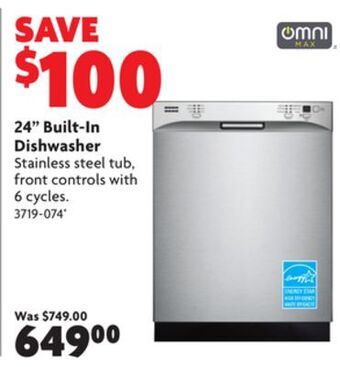 Home Hardware 24 built-in dishwasher offer