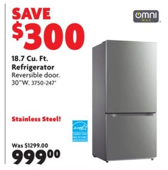 Home Hardware 18.7 cu. ft. refrigerator offer
