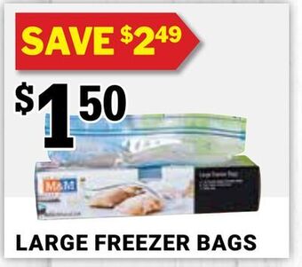 M & M Food Market Large freezer bags offer