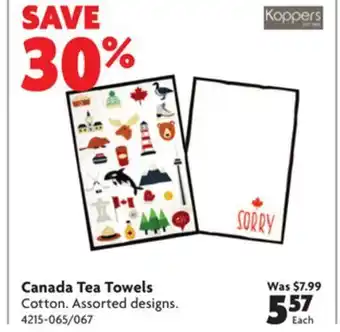 Home Hardware Canada tea towels offer