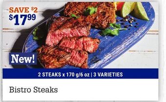 M & M Food Market Bistro steaks offer