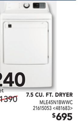 RONA Midea 7.5 cu. ft. dryer offer