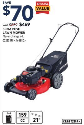 RONA Craftsman 3-in-1 push lawn mower offer