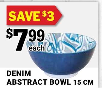 M & M Food Market Denim abstract bowl 15 cm offer
