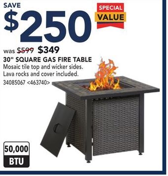RONA 30 square gas fire table offer