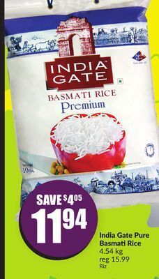 Chalo FreshCo India gate pure basmati rice 4.54 kg offer