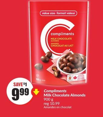 Chalo FreshCo Compliments milk chocolate almonds 900 g offer