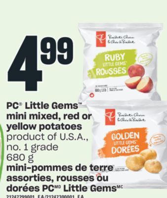 Valu-mart Mini-pommes de terre assorties, rousses ou dorées pc little gems, 680 g offer