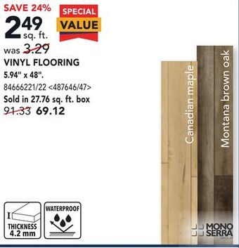 RONA Mono serra vinyl flooring 5.94 x 48 offer