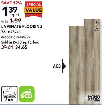 RONA Mono serra laminate flooring 7.6 x 47.24 offer