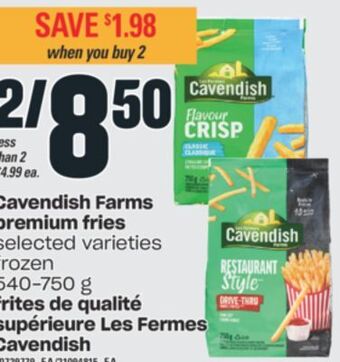 Frites de qualité supérieure les fermes cavendish, 540-750 g