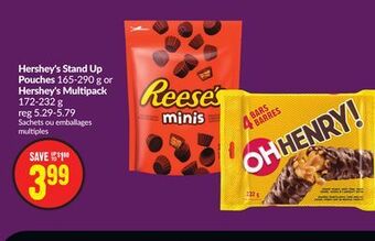 Chalo FreshCo Hershey's stand up pouches 165-290 g or hershey's multipack 172-232 g offer