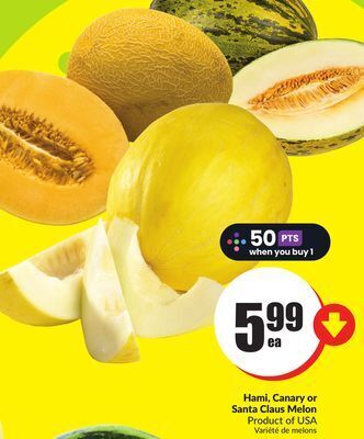 Chalo FreshCo Hami, canary or santa claus melon product of usa offer