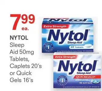 Remedy's RX Nytol sleep aid 50mg tablets, caplets 20' s or quick gels 16' s offer
