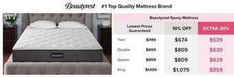 Linen Chest Beautyrest savoy mattress offer
