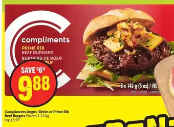 FreshCo Compliments prime rib beef burgers offer