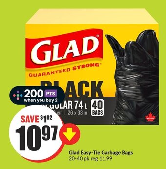 FreshCo Glad Easy-Tie Garbage Bags 20-40 pk offer