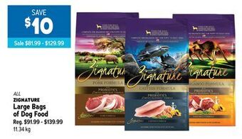 Ren’s Pets Depot All zignature large bags of dog food offer