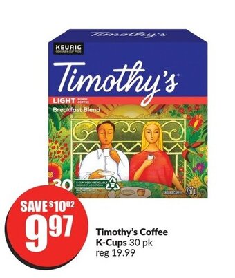 FreshCo Timothy's Coffee K-Cups 30 pk offer