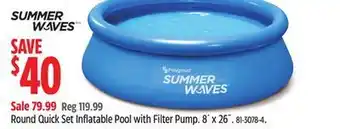 Canadian Tire Round quick set inflatable pool with filter pump offer