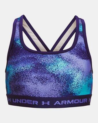 Girls' ua crossback printed sports bra
